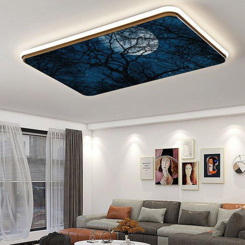 2PCS 4x2Feet(Night RoseFace Fluorescent Light Covers for Classroom Ceiling Lights Magnetic Light Covers,Fluorescent