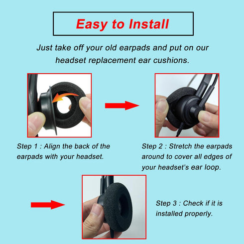 Ear Pads for Jabra Headset, Foam Ear Cushions Replacement Headphone Covers for Jabra PRO 920 930 9470 9400BS GN2000 Biz