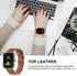 FitTurn Leather WatchBand for Cubitt CT4/CT2 Pro GPS Smart Watch, Replacement Sport Wrist Strap with Stainless Metal