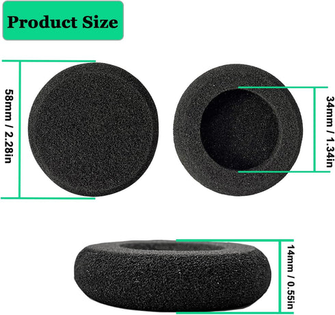 Ear Cushions for Jabra Headset Replacement Foam Earpads for Jabra PRO 920 9450 Biz 1500 1900 2400 (4 Pack)