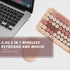 KOOTOP Wireless Keyboard and Mouse, 2.4G Cute Keyboard with Retro Round Keycap for PC, Mac, Laptop, Tablet (Milk Tea)