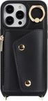iPhone 12 Pro Max Case with Card Holder and Strap, Zipper Pocket, Crossbody Lanyard Strap, Cute Phone Wallet Case for