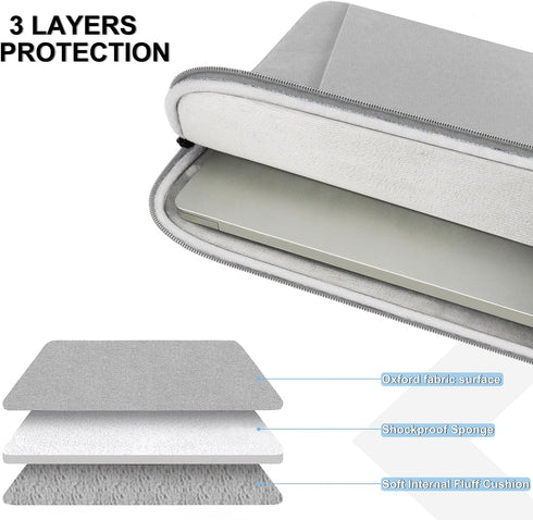 13.3 Inch Laptop Sleeve Case, Shockproof Protective Cover with Accessories Pocket, Compatible with MacBook Air/Pro