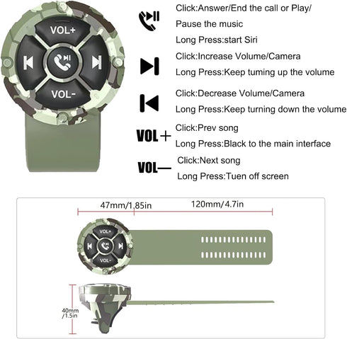 GLOBELEC Wireless Bluetooth Media Remote Button,Adjustable Direction Waterproof Controller,Steering Wheel Control