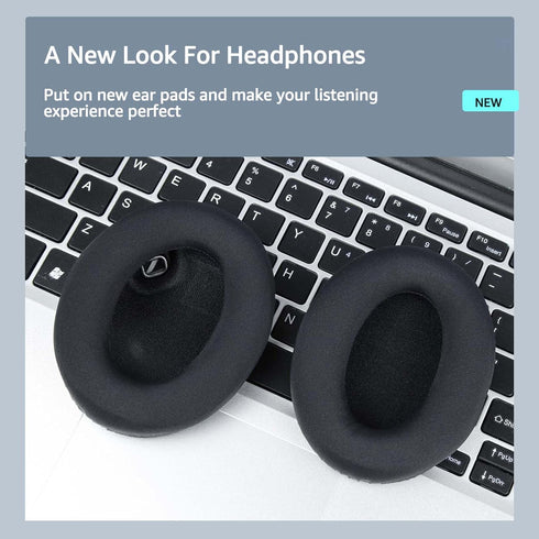 Fabric Replacement Ear Pads for Sony WH-1000XM4 Wireless Headphones, Compatible Earpads with Smooth Fabric & Memory Foam
