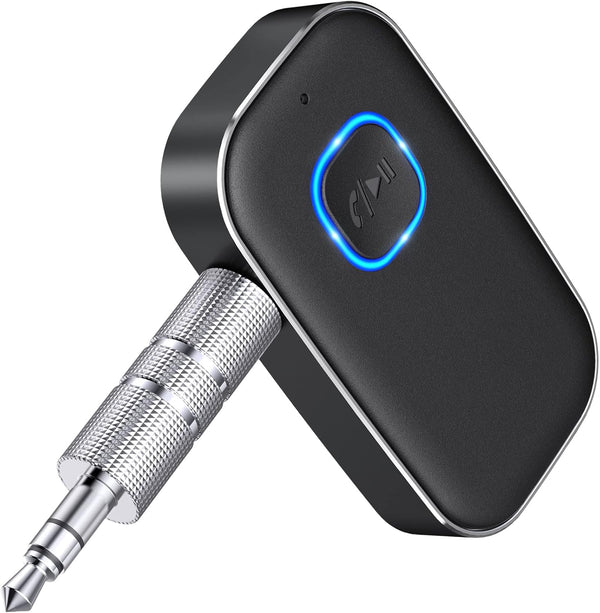COMSOON Bluetooth AUX Adapter for Car, Noise Reduction Bluetooth Receiver for Music/Hands-Free Calls, 16H Battery Life,