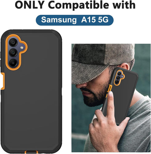 Samsung Galaxy A15 5G Case, with Built-in Screen Protector, Heavy Duty Drop Protection, Full Body Rugged Shockproof