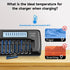 CITYORK 10+4 10 1.2V 4 9V Bay AA AAA Battery Charger with LCD Display, Bay for AA AAA NiMH NiCd Batteries, Bay