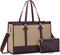 LOVEVOOK Laptop Bag for Women 15.6 inch Canvas Laptop Tote Bag, Large Capacity Work Bag with Clutch Purse, Computer Bag