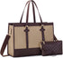 LOVEVOOK Laptop Bag for Women 15.6 inch Canvas Laptop Tote Bag, Large Capacity Work Bag with Clutch Purse, Computer Bag
