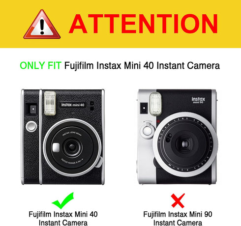 Fintie Clear Protective Case for Fujifilm Instax Mini 40 Instant Film Camera with Removable Shoulder Strap