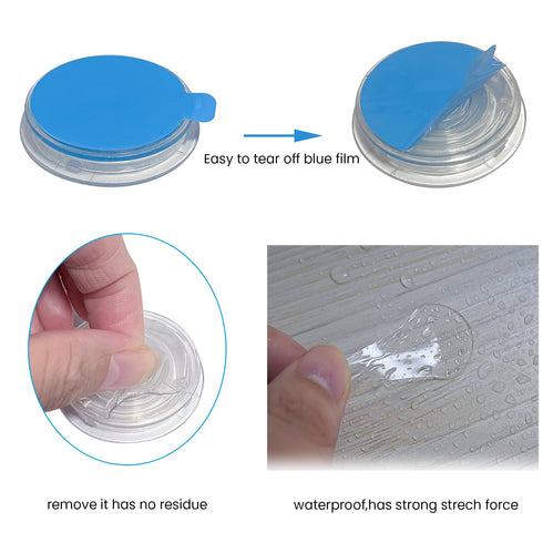 10 pcs Clear Sticky Adhesive Pads for Socket Base, 1.34 inches Transparent Double Sided Tapes for Collapsible Grip