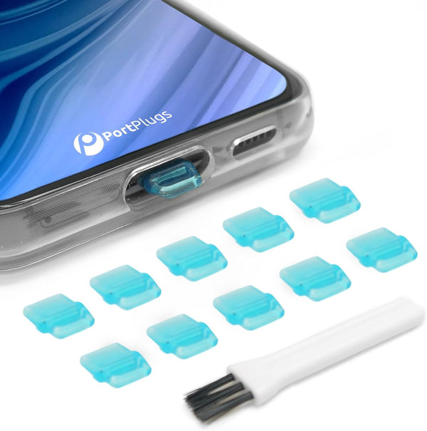 USB-C Plugs 10-Pack, Easy-Grip Design, Compatible with Samsung Galaxy S24-S20, iPhone 15, MacBook, Pixel, Blue
