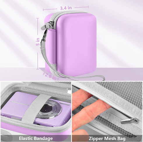 Leayjeen Digital Camera Case - Compatible with Lecran/CAMKORY/IWEUKJLO FHD 1080P 44MP Camera, Purple (Case Only)