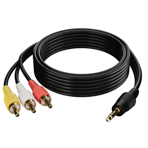 Adoreen 3.5mm to RCA Camcorder Handycam Audio Video Output Cable 4 Ft,