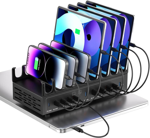 Dywcdnice 600W Charging Station for Multiple Devices, 12-Port USB C Charging Station with