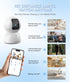 CINMOORE 3K 64GB 5GHz 2.4GHz 6, 360 2-Way Indoor Camera with Card, Human/Pet/Facial AI Detection, Dog/Cat/Pet Camera