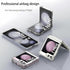 for Samsung Galaxy Z Flip 6 Clear Case with Tempered Glass Screen Protector, Slim Fit Shockproof Cover