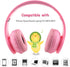 Shop Pink Bluetooth/Wired Headphones for Kids - Over Ear, Volume Limited 85/110dB, Foldable, AUX Mic for School &