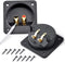 Kalevel 2pcs Speaker Box Terminal Cup Square 3.1in Push Spring Double Binding Post Connector Box with Screws