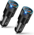 USB C Car Charger, 2 Pack 38W Dual Ports USB-C & USB-A Fast Charging Adapter for iPhone 15 14 13 12, Samsung S24, Pixel