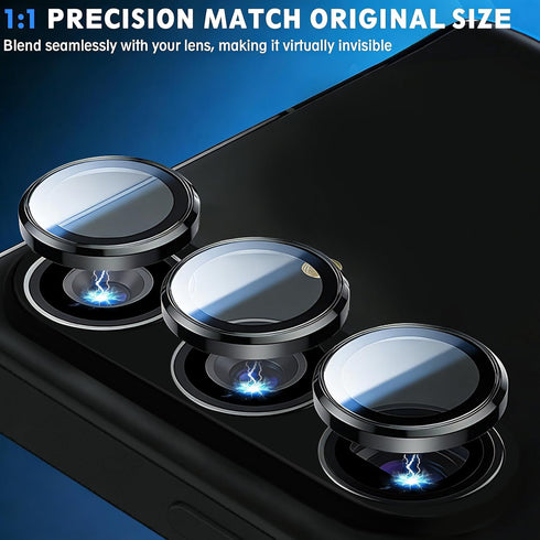 SiHPuoy 2 Sets S26/S26 Camera Lens Protector for Samsung Galaxy Plus, Metal Aluminum CircleTempered Glass Camera