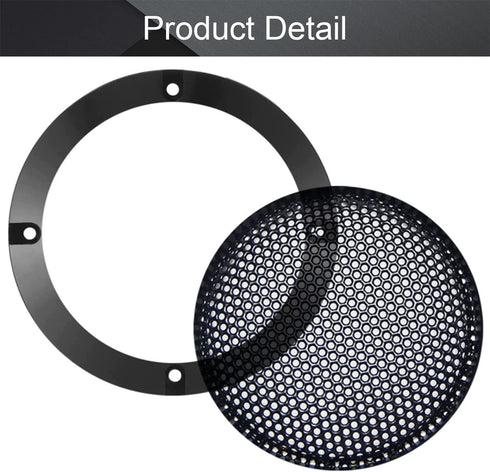 Fielect 2" Speaker Grill Cover, Black Metal Trim Decorative Circle Grille with 8 Screws