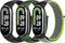 Nylon Sport Band for Xiaomi Mi Band 8, Soft Adjustable Braided Solo Loop Replacement Wristband for Women Men, 3pcs
