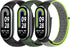 Nylon Sport Band for Xiaomi Mi Band 8, Soft Adjustable Braided Solo Loop Replacement Wristband for Women Men, 3pcs