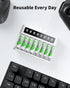EBL 8 4 2800mAh 4 1100mAh Bay Battery Charger with LCD Screen, Fast Charging for AA AAA Batteries, Includes AA and AAA