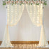 Suppromo 108ft Ivory Sheer Backdrop Curtains with Lights String for Parites Wedding Tulle Backdrop Curtains for Baby