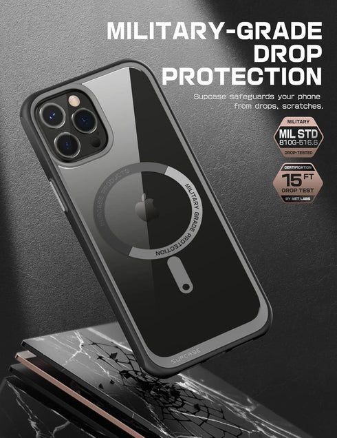 SUPCASE Black iPhone 13 Pro Max Case (Unicorn Beetle Mag), Compatible with MagSafe, Military-Grade Protection, Slim