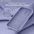 LOVE 3000 Lavender Grey Case for iPhone 14, Premium Silicone with Soft Anti-Scratch Microfiber Lining