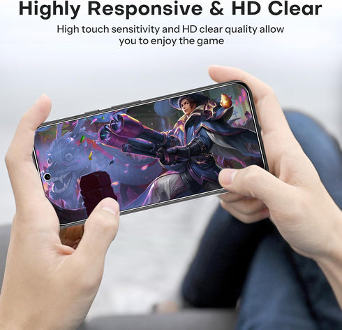 OMOTON 3+2 Pack for Google Pixel 8a: 3 Tempered Glass Screen Protectors & 2 Camera Lens Protectors, 9H Hardness, Case