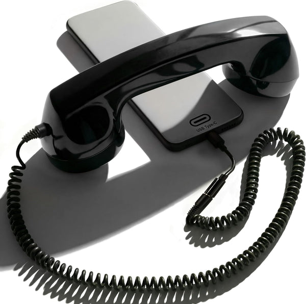 Opis Technology 60s Micro Retro Phone Handset for Smartphones, Corded Receiver with