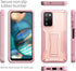 ExoGuard Rubber Shockproof Case for Samsung Galaxy A03S 5G, with Screen Protector and Built-in Kickstand (Pink)