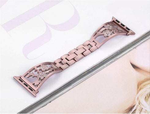 Bling Bracelets Compatible with Apple Watch Band - 46mm/45mm/44mm/42mm Stainless Steel Dressy Jewelry