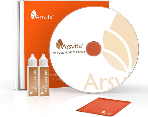 arsvita Laser Lens Cleaner Disc Cleaning Set for CD/VCD/DVD Player, Safe and Effective,