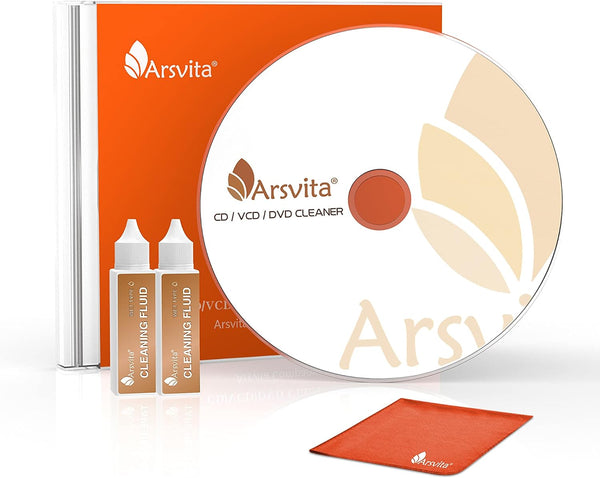 arsvita Laser Lens Cleaner Disc Cleaning Set for CD/VCD/DVD Player, Safe and Effective,