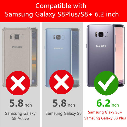 Samsung Galaxy S8 Plus Case - Military Grade Heavy Duty Shockproof Cover with Built-in Kickstand, Red