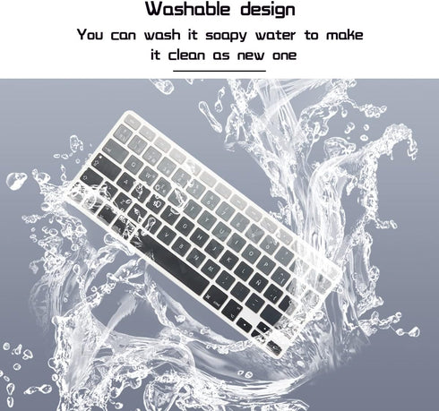 HRH Spanish Silicone Keyboard Cover for MacBook Air 13, MacBook Pro 13/15/17, iMac Older EU Layout - Ombre Gray