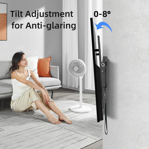 Suptek MT5082 Tilt TV Wall Mount Bracket for Most 37-82 inch TVs, Max 600x400mm VESA, 132lbs Capacity, Low Profile