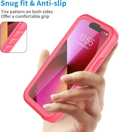 SPORTLINK Waterproof Case Compatible with iPhone 13 Mini - Full Body Shockproof Dustproof Phone Protector (Pink)