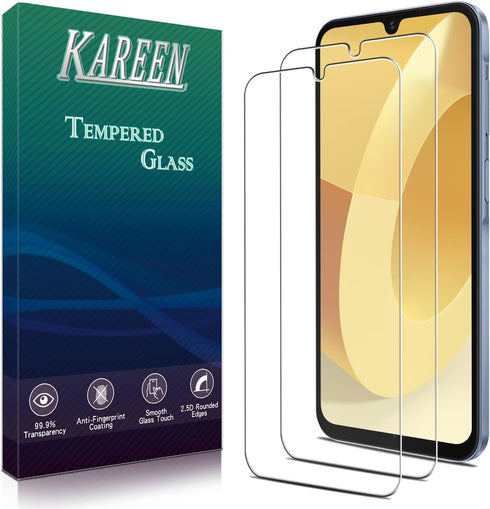 KAREEN 2-Pack Screen Protector for Samsung Galaxy A15 5G Tempered Glass, Anti