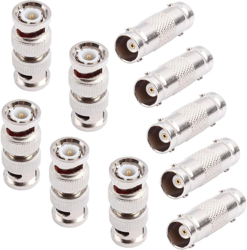 AIMHDUTY BNC Coupler Female to Female Connector 5-Pack and BNC Male to Male