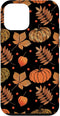 iPhone 12 mini Case - Fall Leaves and Pumpkins Pattern Halloween Autumn Gifts