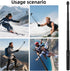 VINGVO 360 X5 120cm/47.2 Inch 1/4 Inch Selfie Stick for & Action Camera, Aluminum Alloy Extendable Pole, Tripod Base