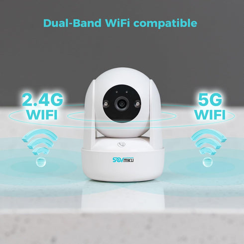 SOVMIKU CB2 2K 5GHz 360 Setup, 180 Vicohome Indoor Camera, Wi-Fi, Plug-in, AI Tracking, Home Security, Pet/Baby