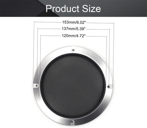 Fielect 5" Speaker Grill Cover Mesh Decorative Circle Woofer Guard Protector Cover Audio Accessories Metal Trim Silver with 4 Screws