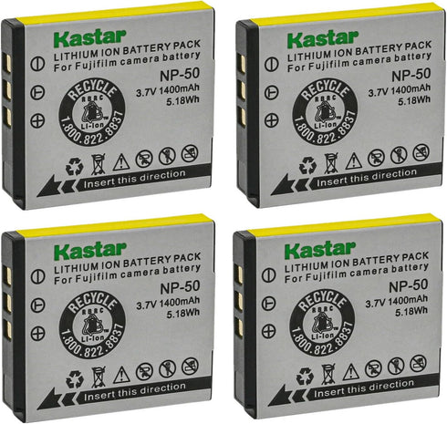 Kastar NP-50 Battery 4-Pack Replacement for Lectrosonics LB-50, SSM Transmitter, IFBR1B Receiver, 40117 Camera